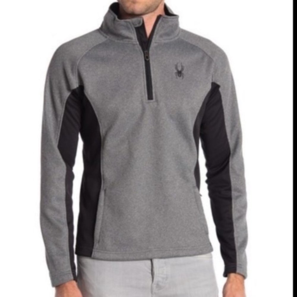 Spyder Outbound Quarter Mens Grey Zip Pullover Sweater Gray Size Small